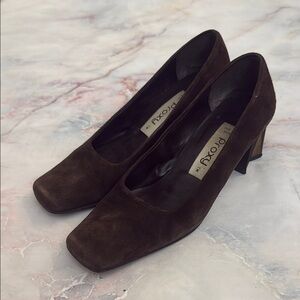 Proxy Women's Brown Suede Heels 6.5